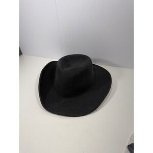 Shady Brady Black Raffia Cowboy Hat Western Wide Brim Felted Finish USA Made